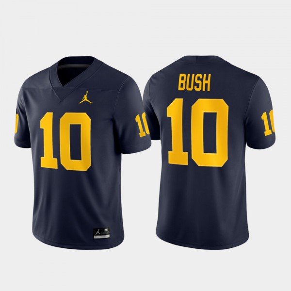 Michigan Wolverines #10 For Men Devin Bush Jersey Navy Player Game Football